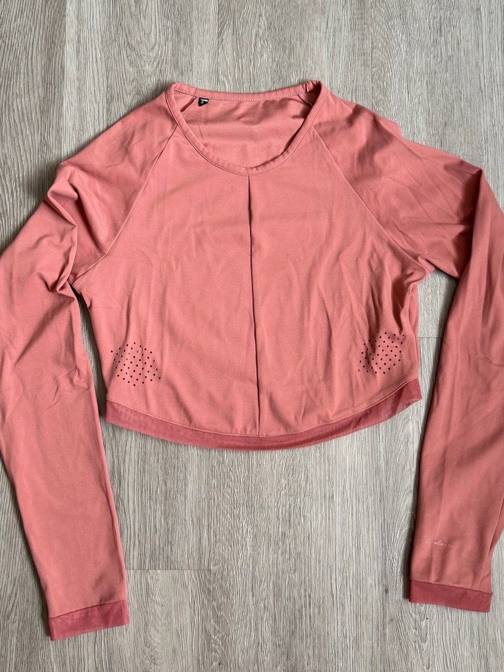 Gymshark Coral Long Sleeve Cropped Performance Top